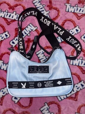 Playboy Bunny 💙 Baby Blue Satin Mini Shoulder Bag